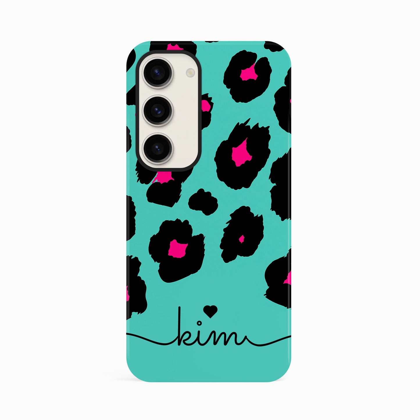 Aqua Leopard Print Phone Case Samsung Galaxy S23 Phone Case