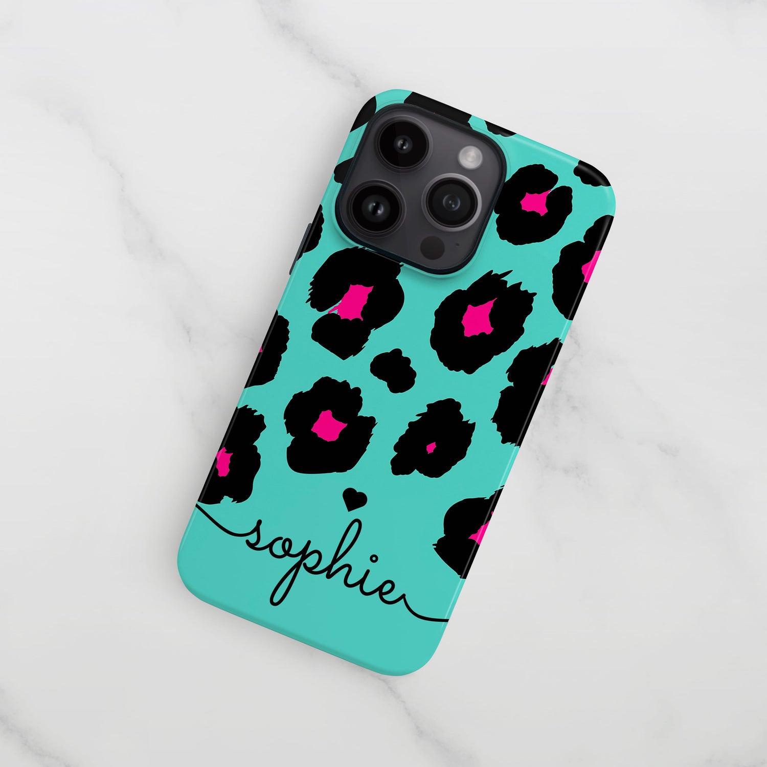 Aqua Leopard Print Phone Case  Phone Case