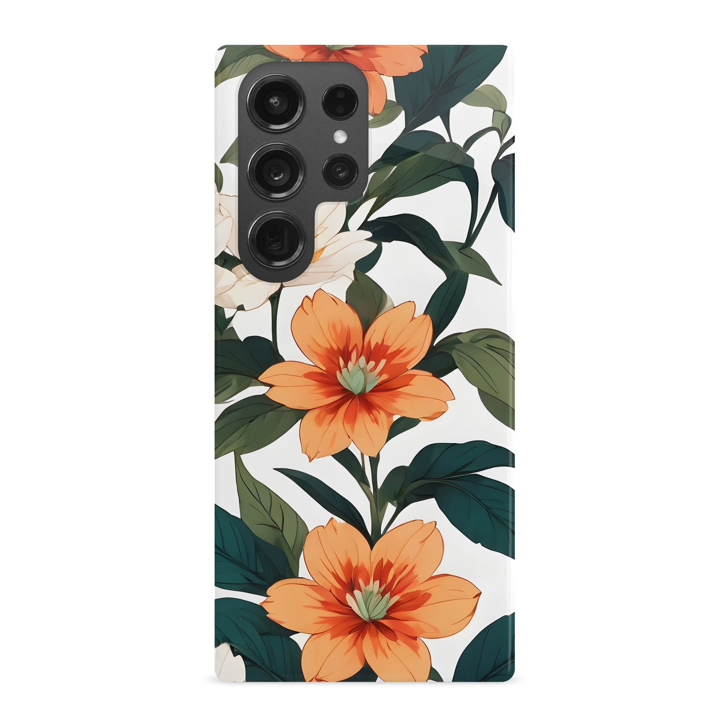 Peach Asian Floral Print Case  Phone Case