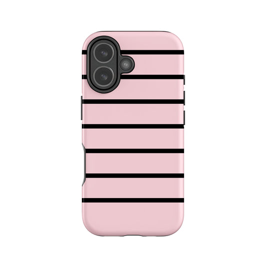 Pink & Black Striped Case Phone Case