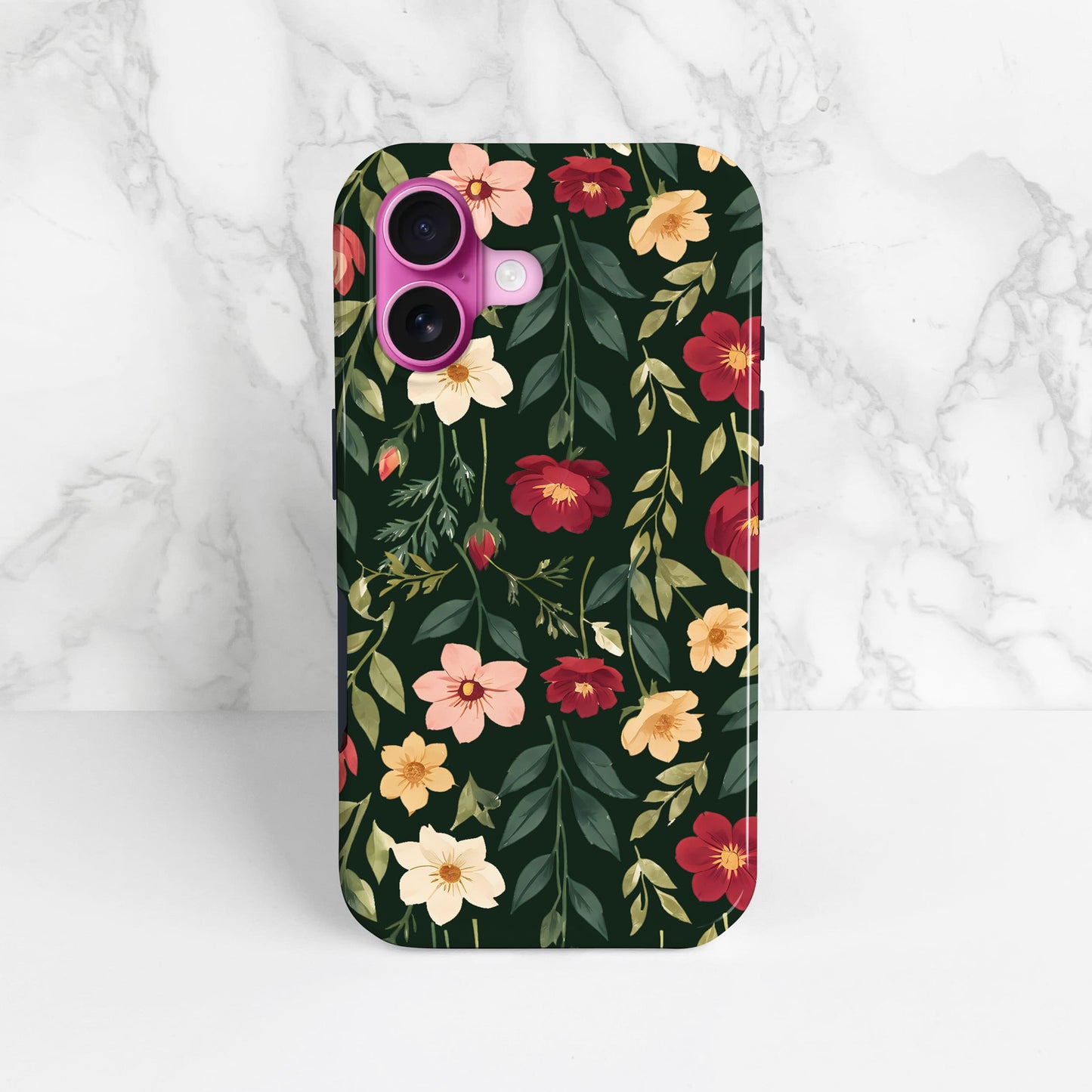 Dark Green Multicolour Floral Print Case  Phone Case