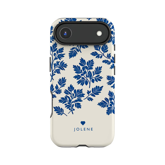 Personalised Royal Blue Abstract Floral Print Case Phone Case