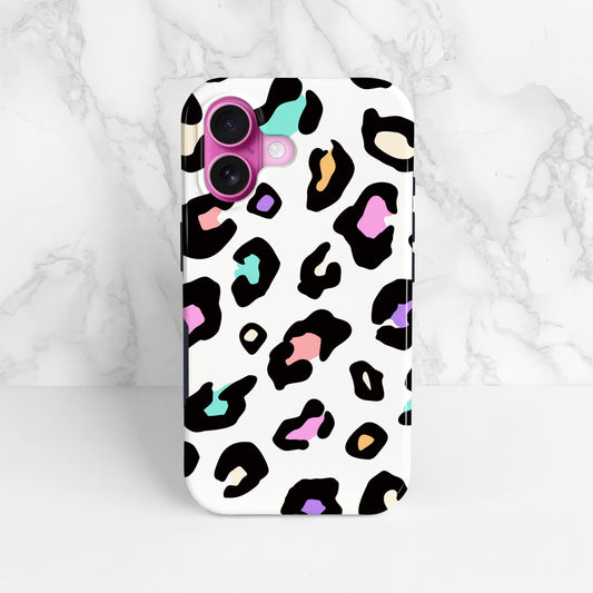 White Rainbow Leopard Skin Spots Case  Phone Case