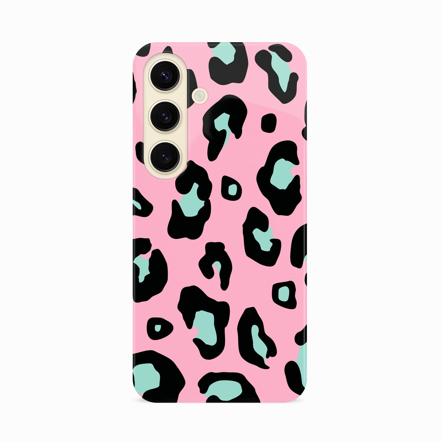 Baby Pink and Light Blue Leopard Print Case Samsung Galaxy S24 Phone Case