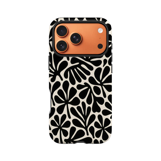 Black Cream Matisse Floral Print Case Phone Case