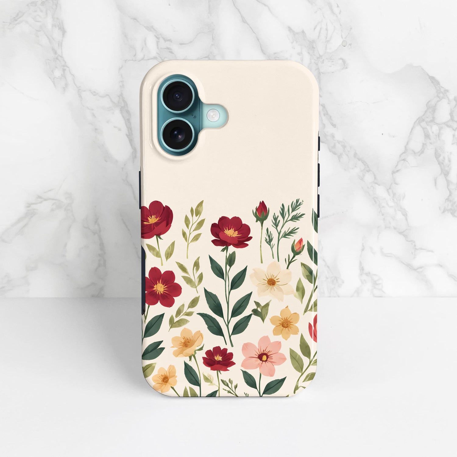 Cream Multicolour Floral Print Case  Phone Case