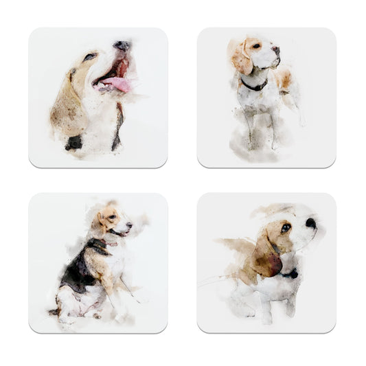 Beagle Dog Art Coaster Gift Set  Coaster
