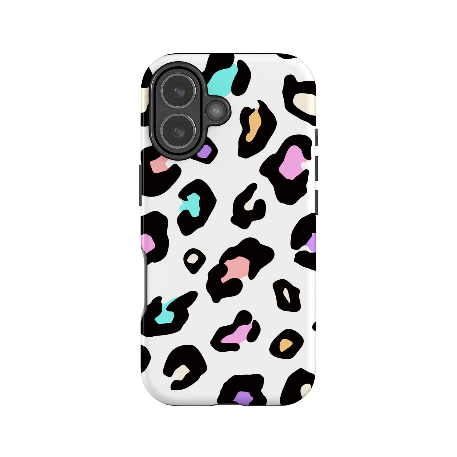 White Rainbow Leopard Skin Spots Case iPhone 17 Phone Case