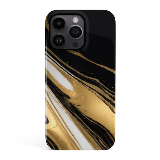 Black and Gold Lux Marble Case iPhone 15 Phone Case