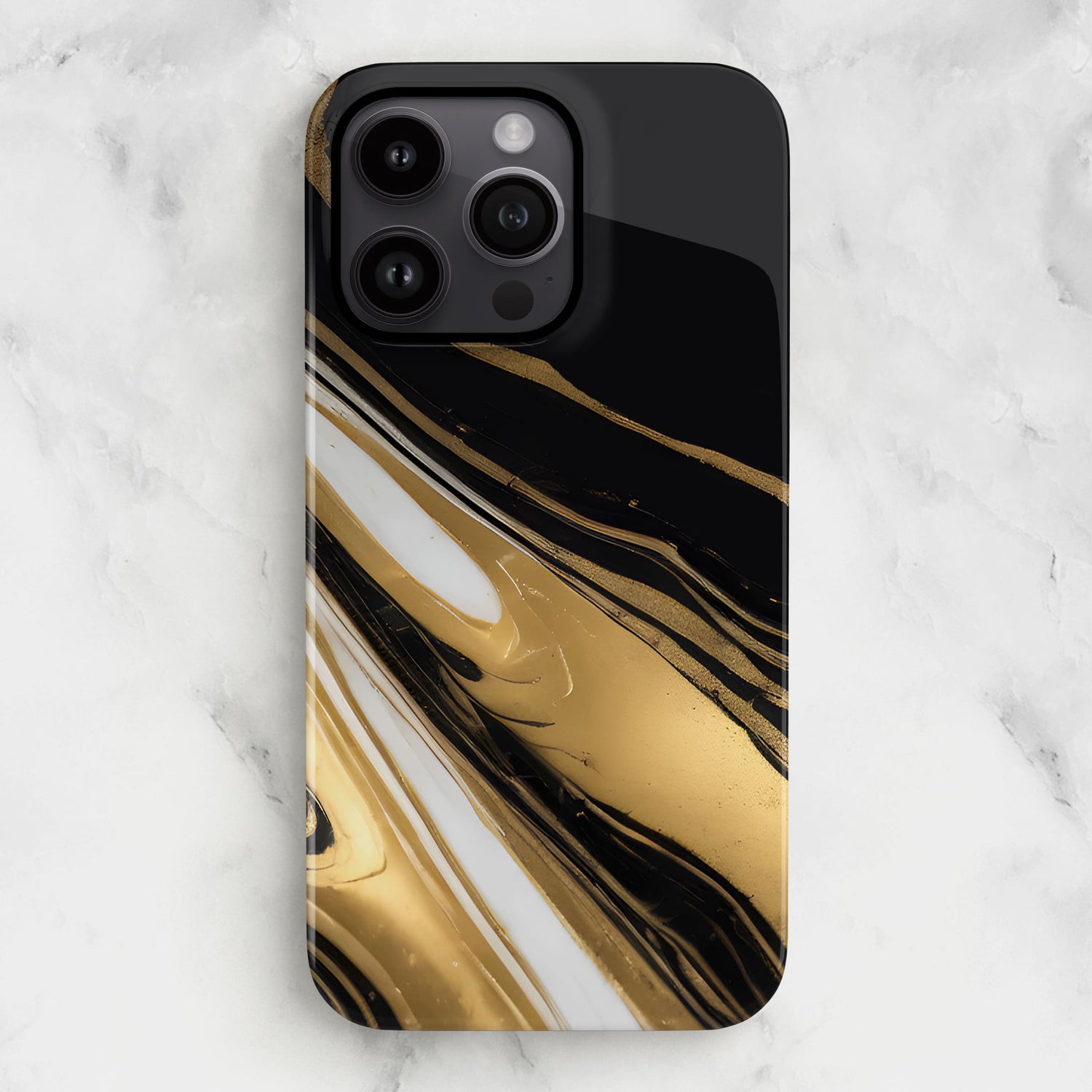 Black and Gold Lux Marble Case