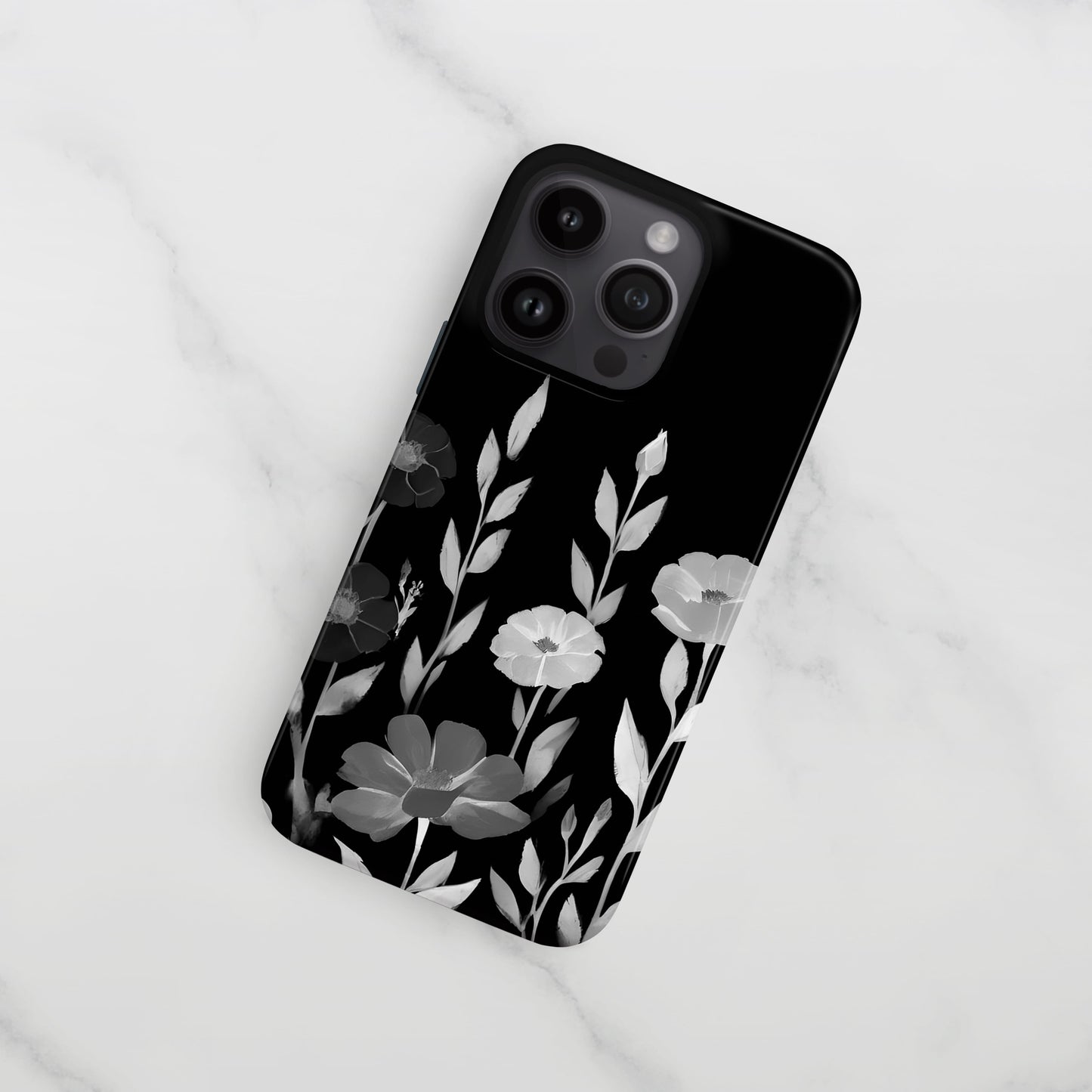 Black And White Abstract Floral Print Case  Phone Case