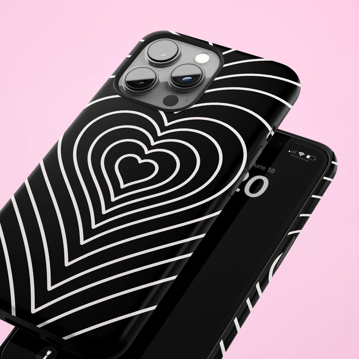 Black and White Heart Swirl Personalised Case  Phone Case