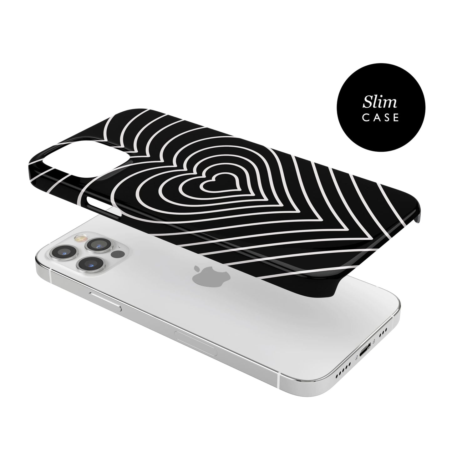 Black and White Heart Swirl Personalised Case  Phone Case
