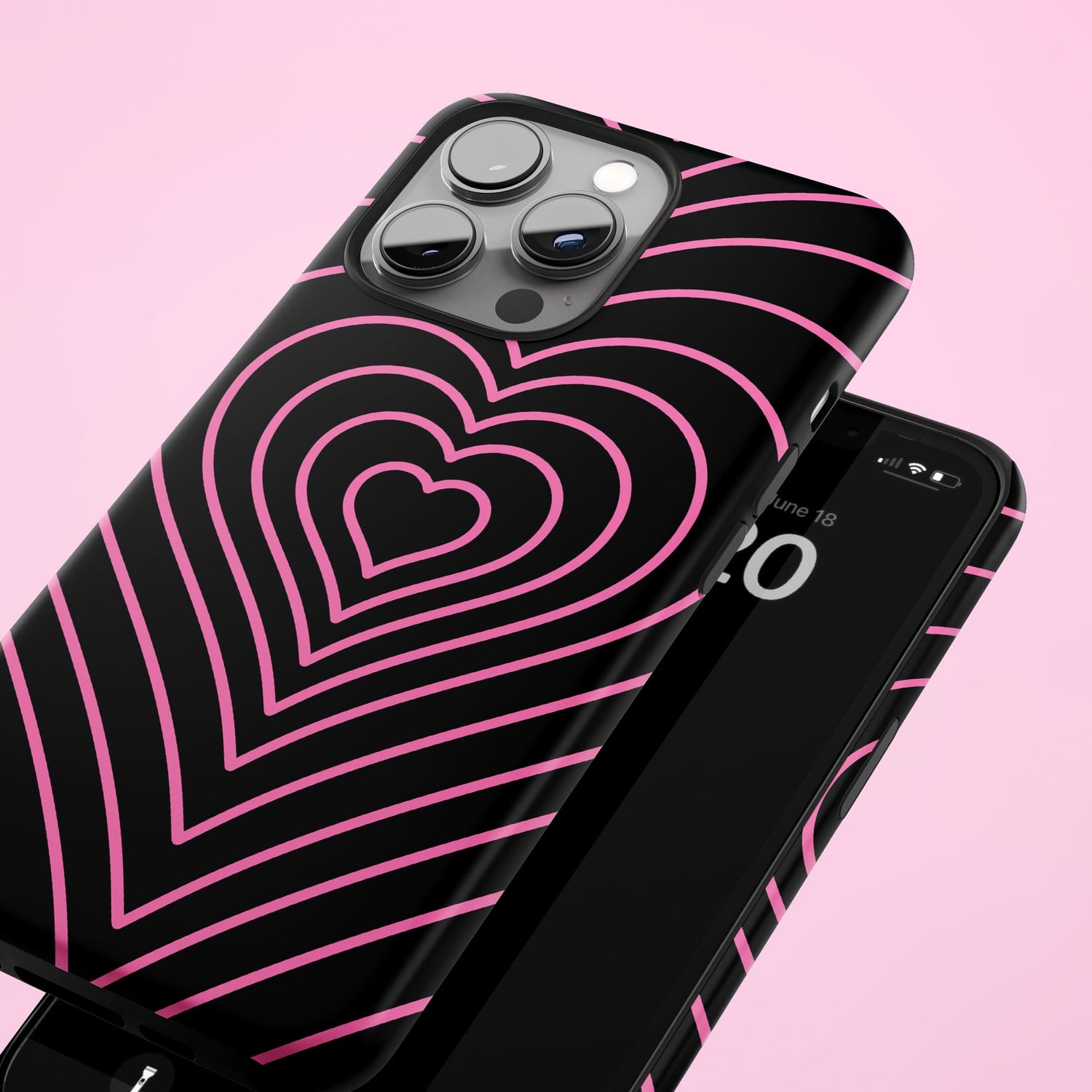 Black and Pink Heart Swirl Personalised Case  Phone Case