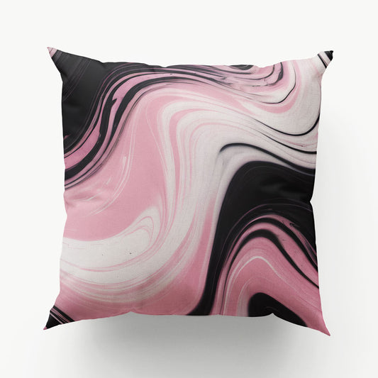 Pink and Black Marble Print 45cm Cushion  Cushion