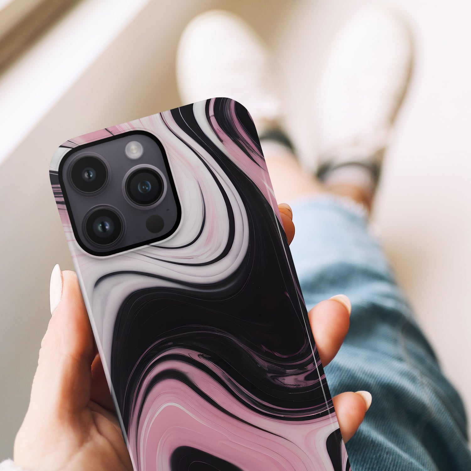 Black and Pink Swirl Print Case  Phone Case
