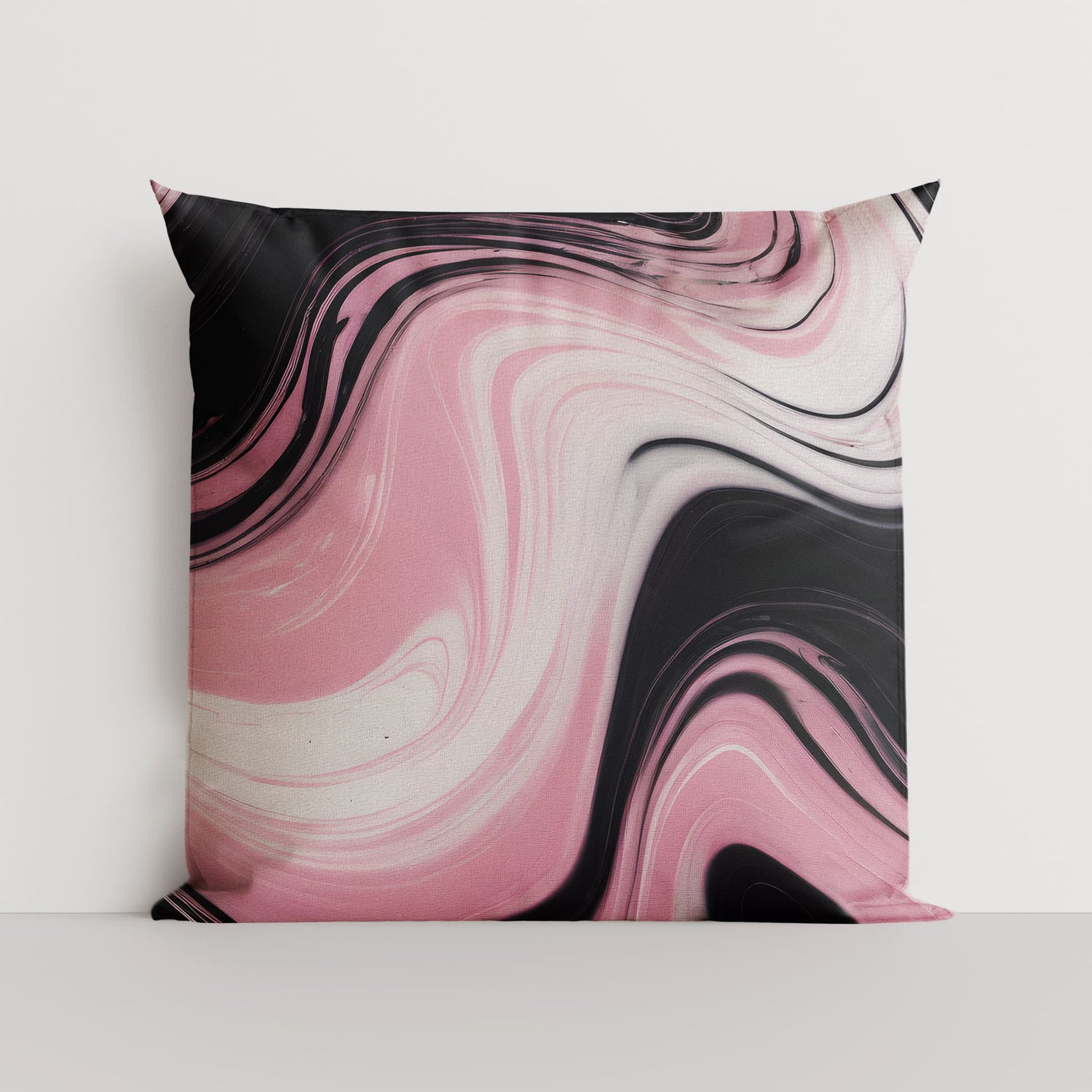 Pink and Black Marble Print 45cm Cushion  Cushion