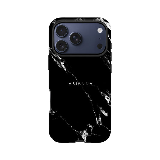 Black Marble Custom Name Phone Case iPhone 17 Pro Phone Case
