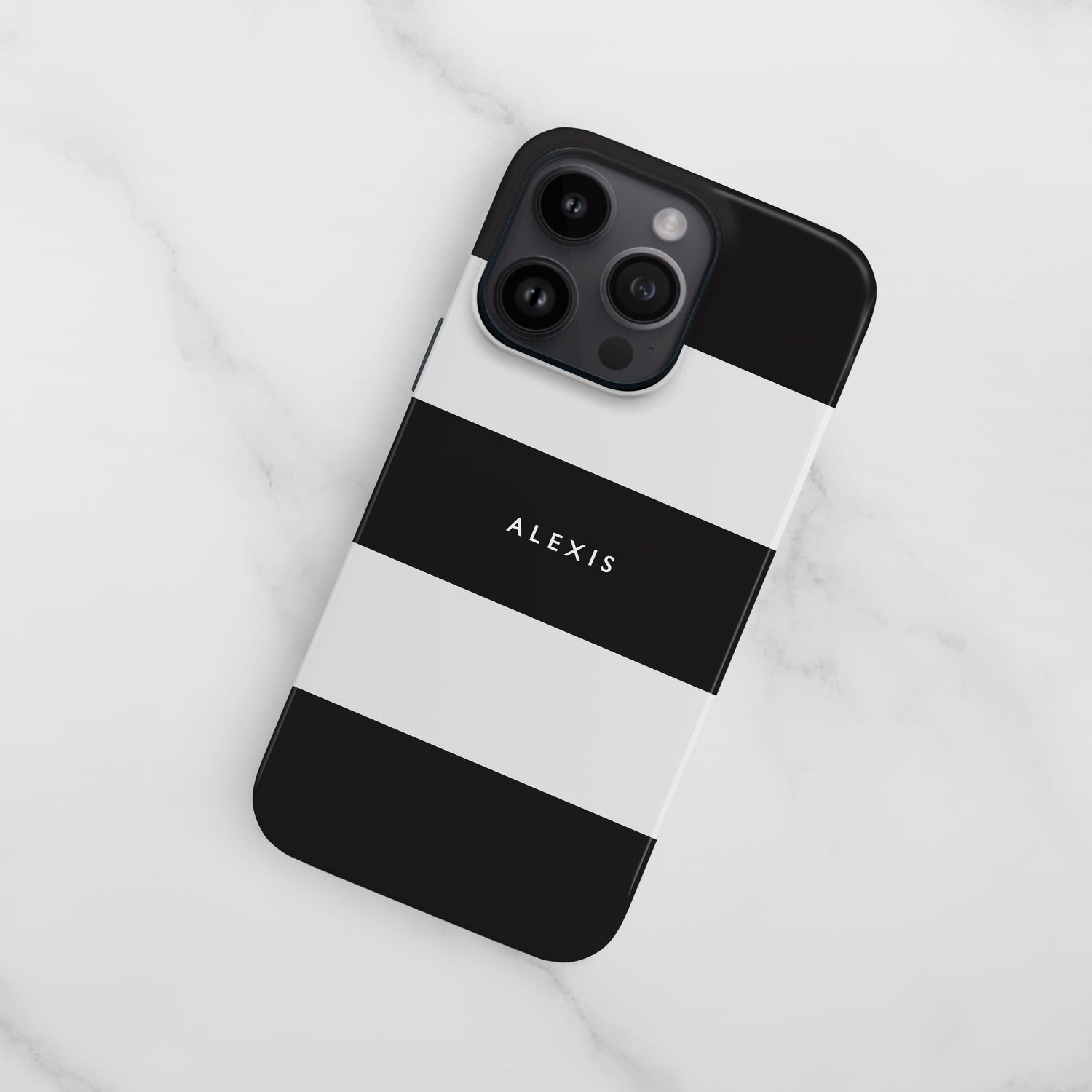 Black Stripes Personalised Text Case  Phone Case