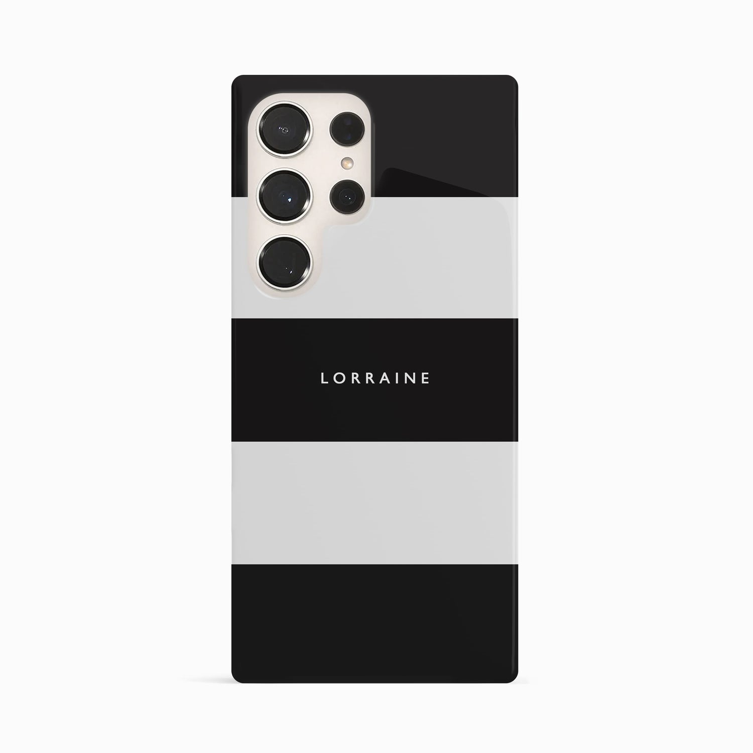 Black Stripes Personalised Text Case Phone Case