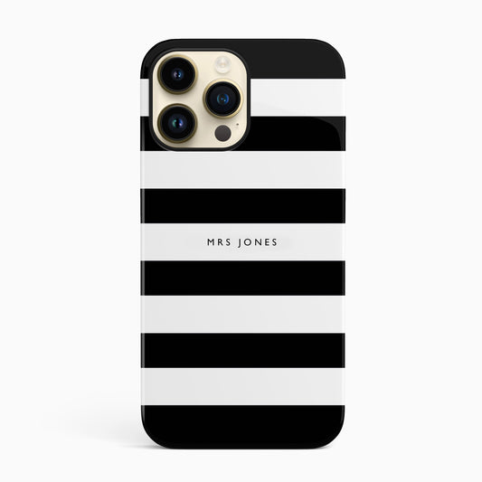 Black Stripes Custom Name Case iPhone 14 Phone Case