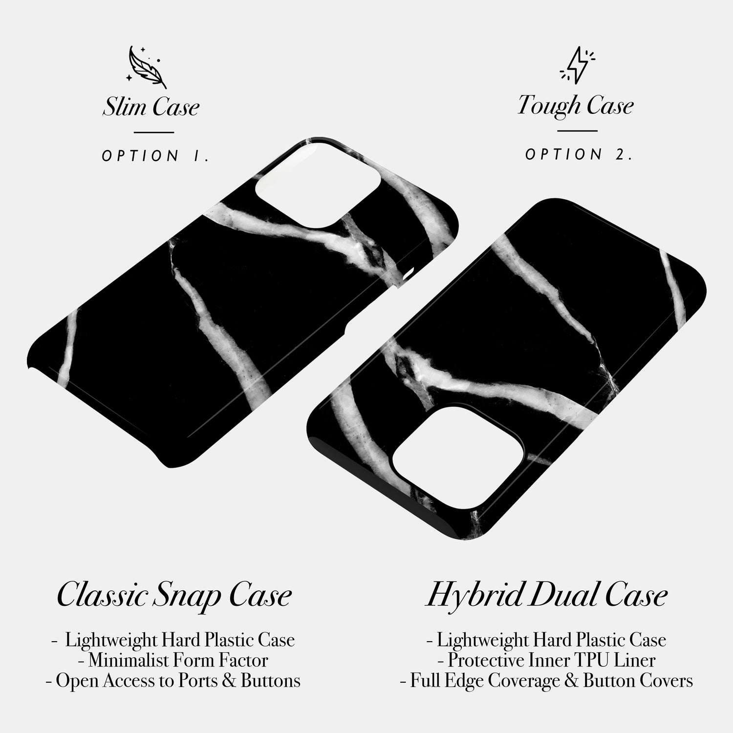 Black and White Marble Phone Case Phone Case