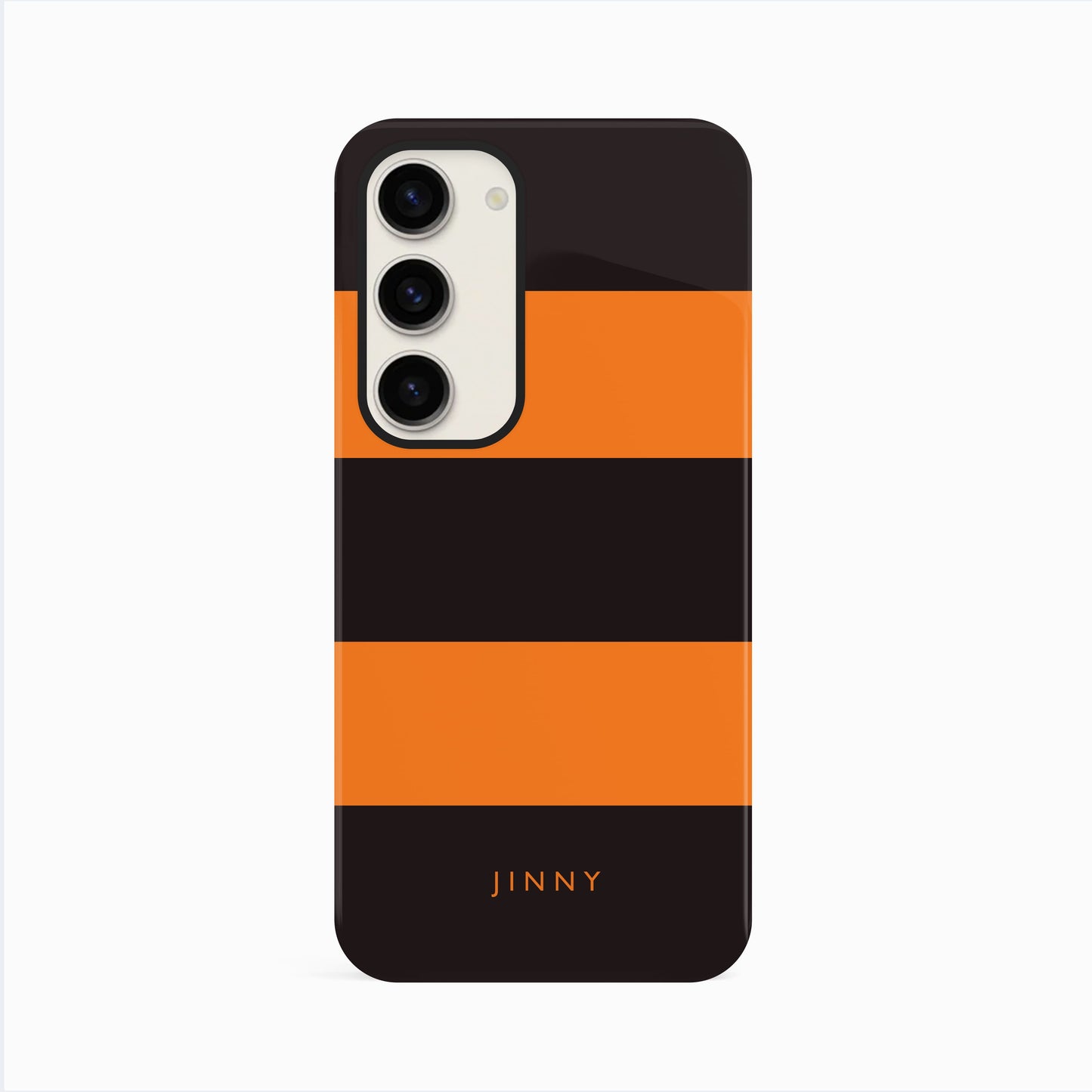 Custom Black And Orange Stripes Case Samsung Galaxy S23 Phone Case