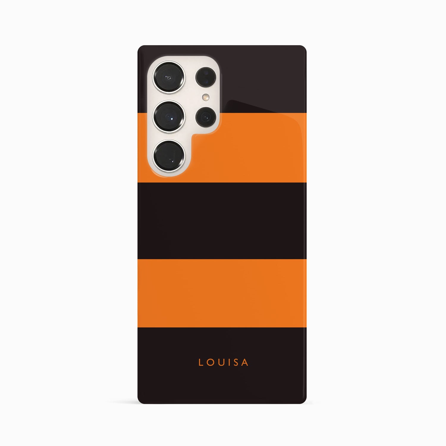 Custom Black And Orange Stripes Case Samsung Galaxy S23 Ultra Phone Case