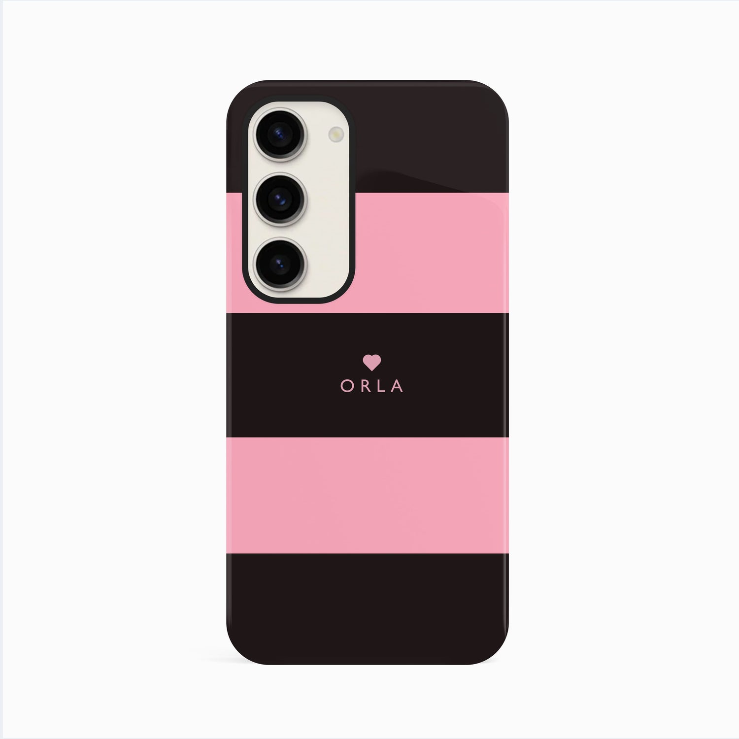 Custom Pink And Black Stripes Case Samsung Galaxy S23 Phone Case