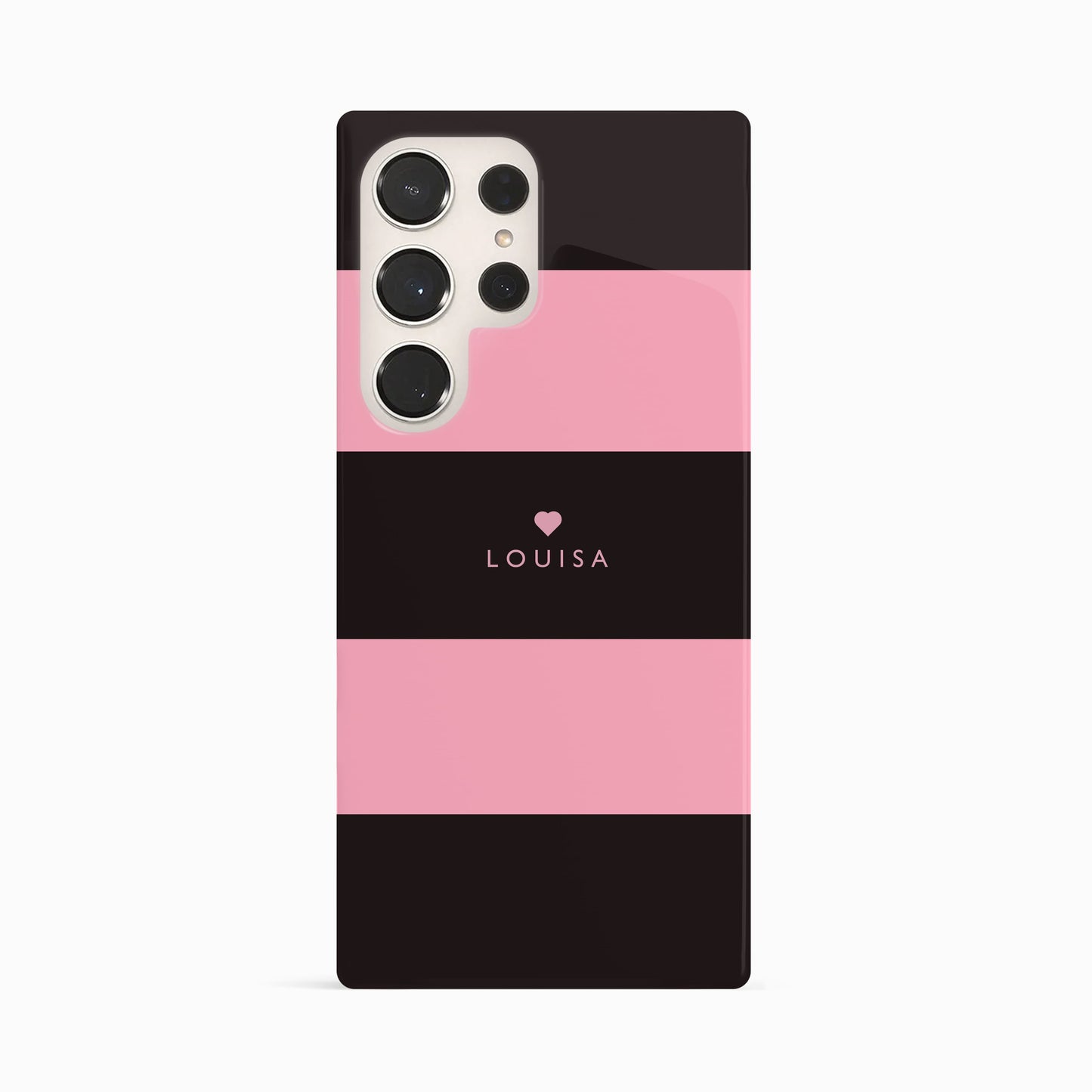 Custom Pink And Black Stripes Case Samsung Galaxy S23 Ultra Phone Case