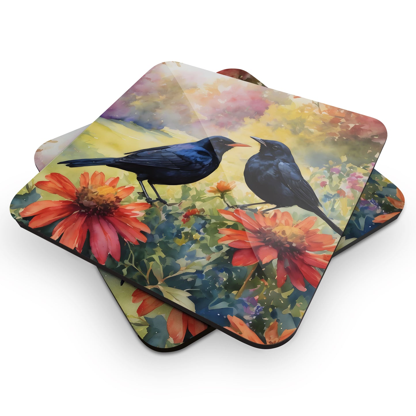 Personalised Bird Art Coaster Gift