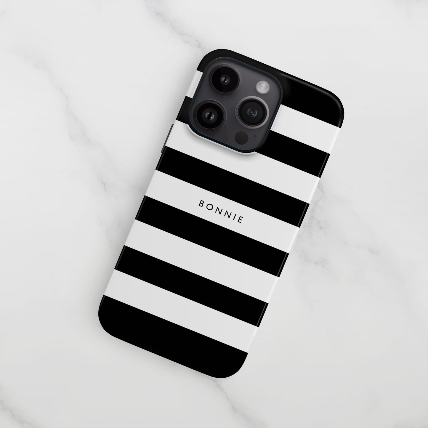 Black Stripes Custom Name Case iPhone 15 Phone Case