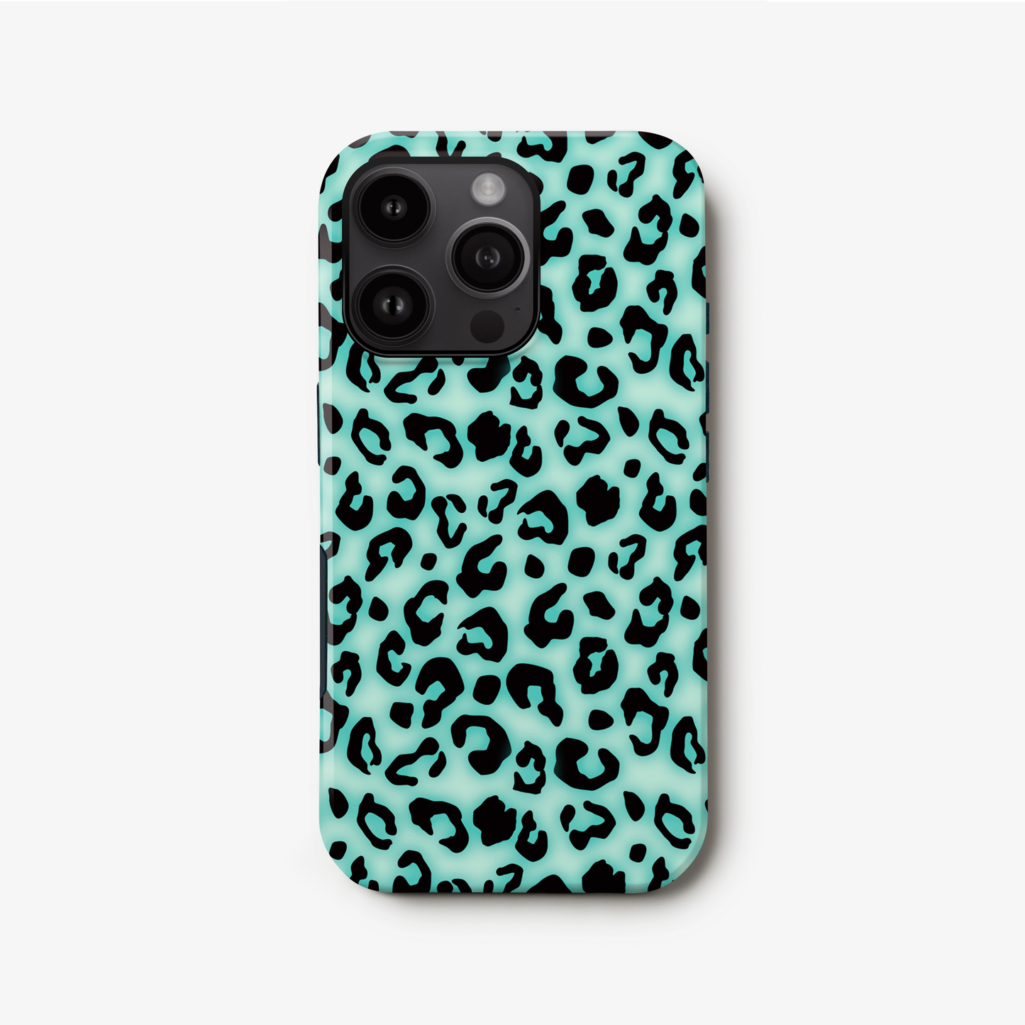 Blue Blush Leopard Print Phone Case iPhone 16 Phone Case