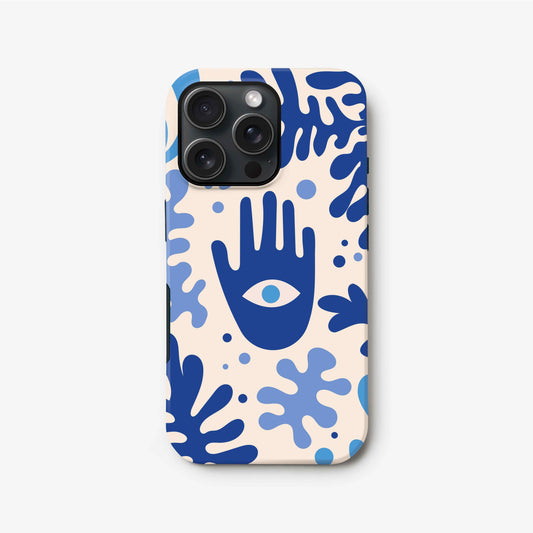 Blue Abstract Evil Eye Print Case iPhone 16 Phone Case