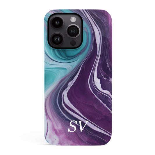 Blue Grape Marble Personalised Phone Case iPhone 15 Phone Case