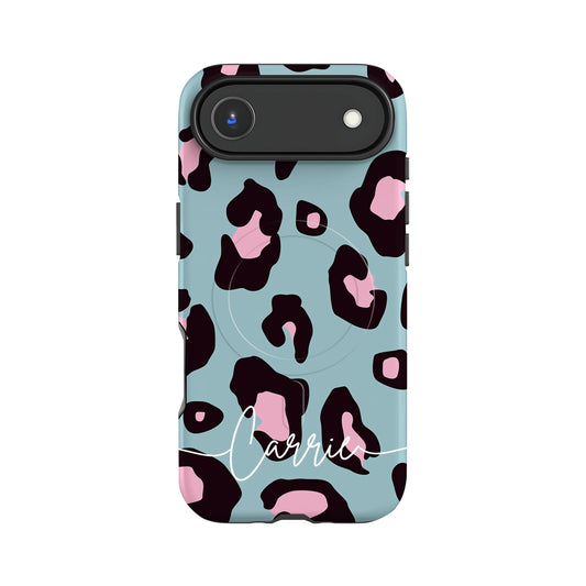 Blue Pink Leopard Print Custom Magsafe Case