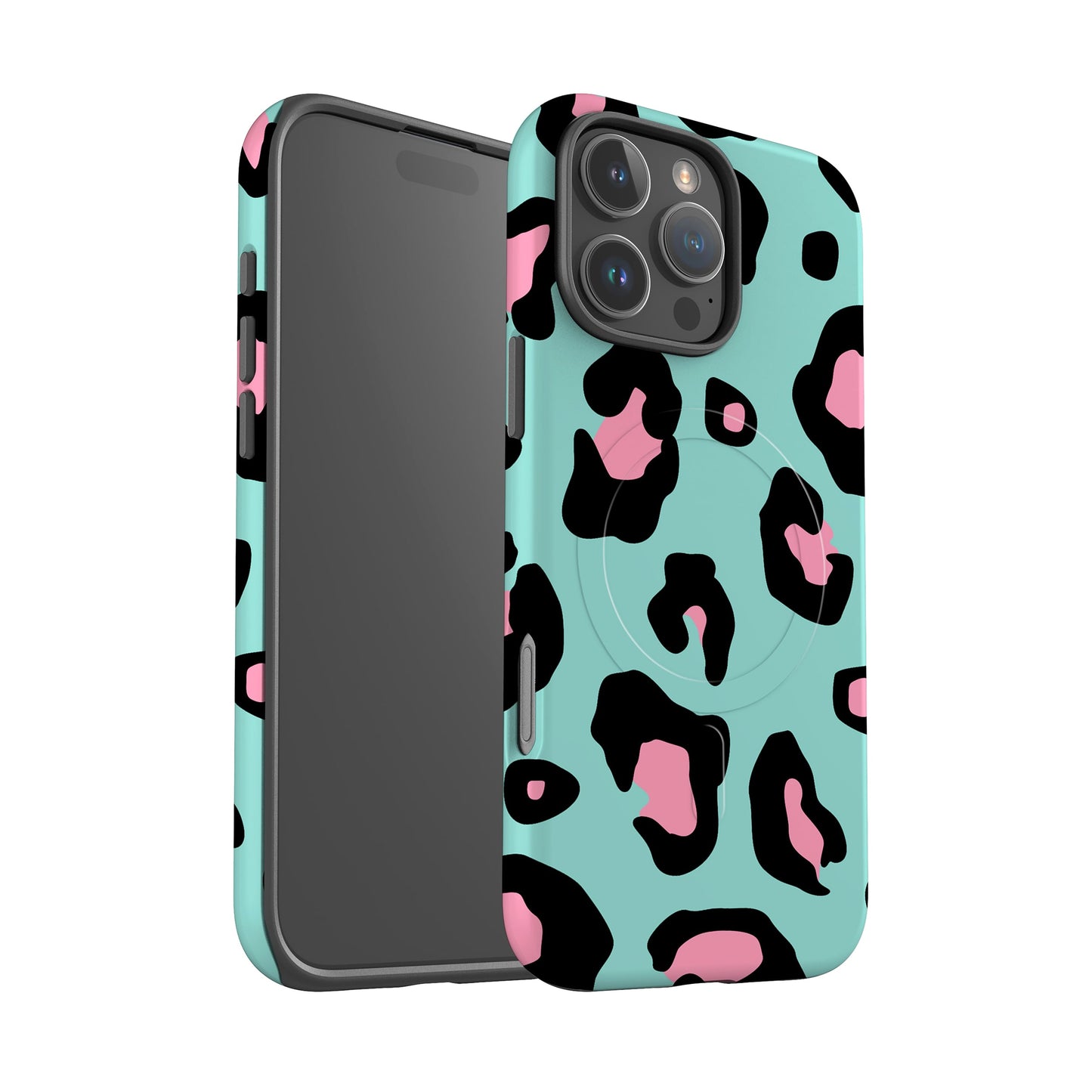Blue Pink Ice Leopard Print Magsafe Case