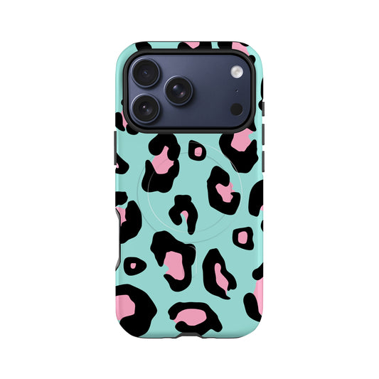 Blue Pink Ice Leopard Print Magsafe Case