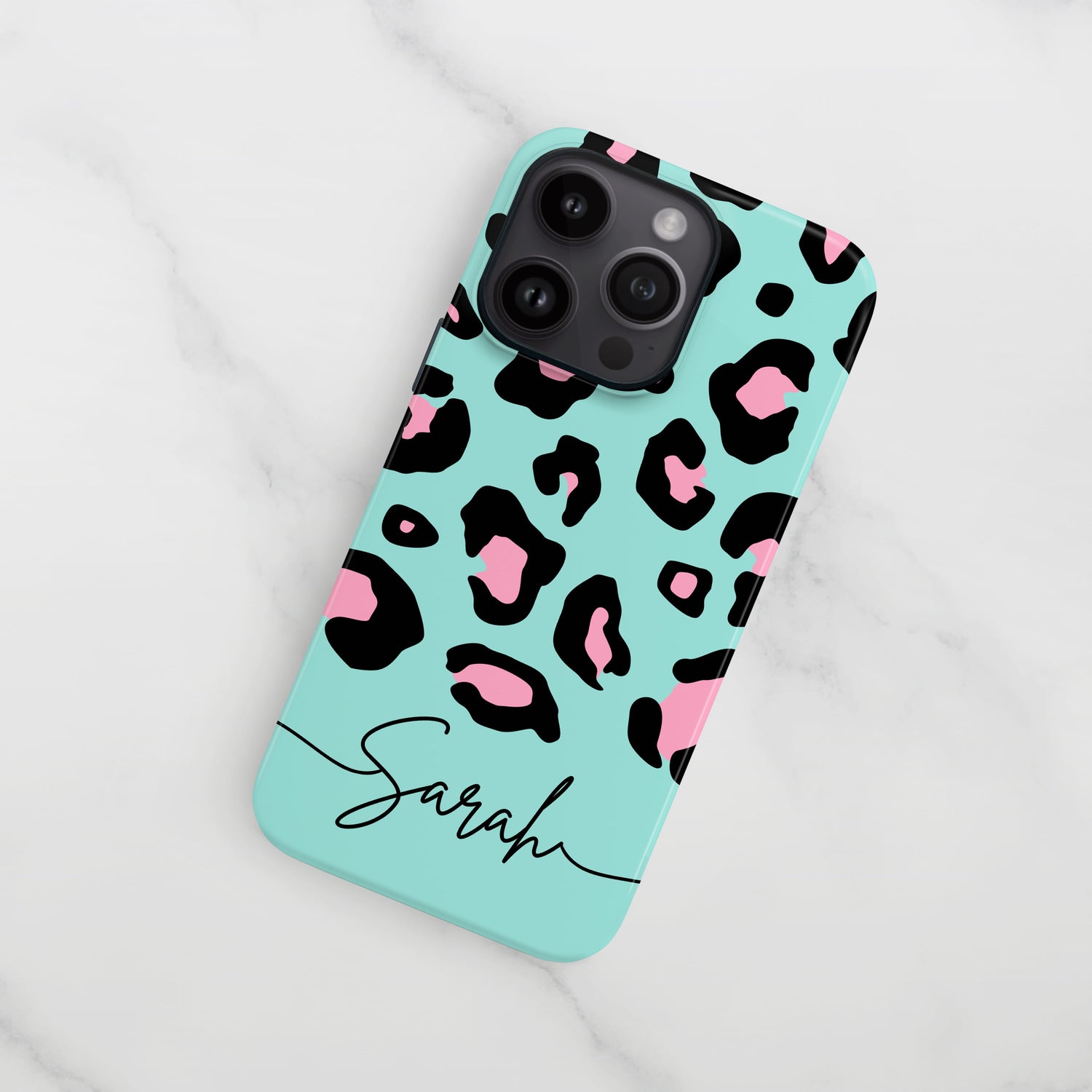 Blue Pink Ice Personalised Leopard Print Case  Phone Case