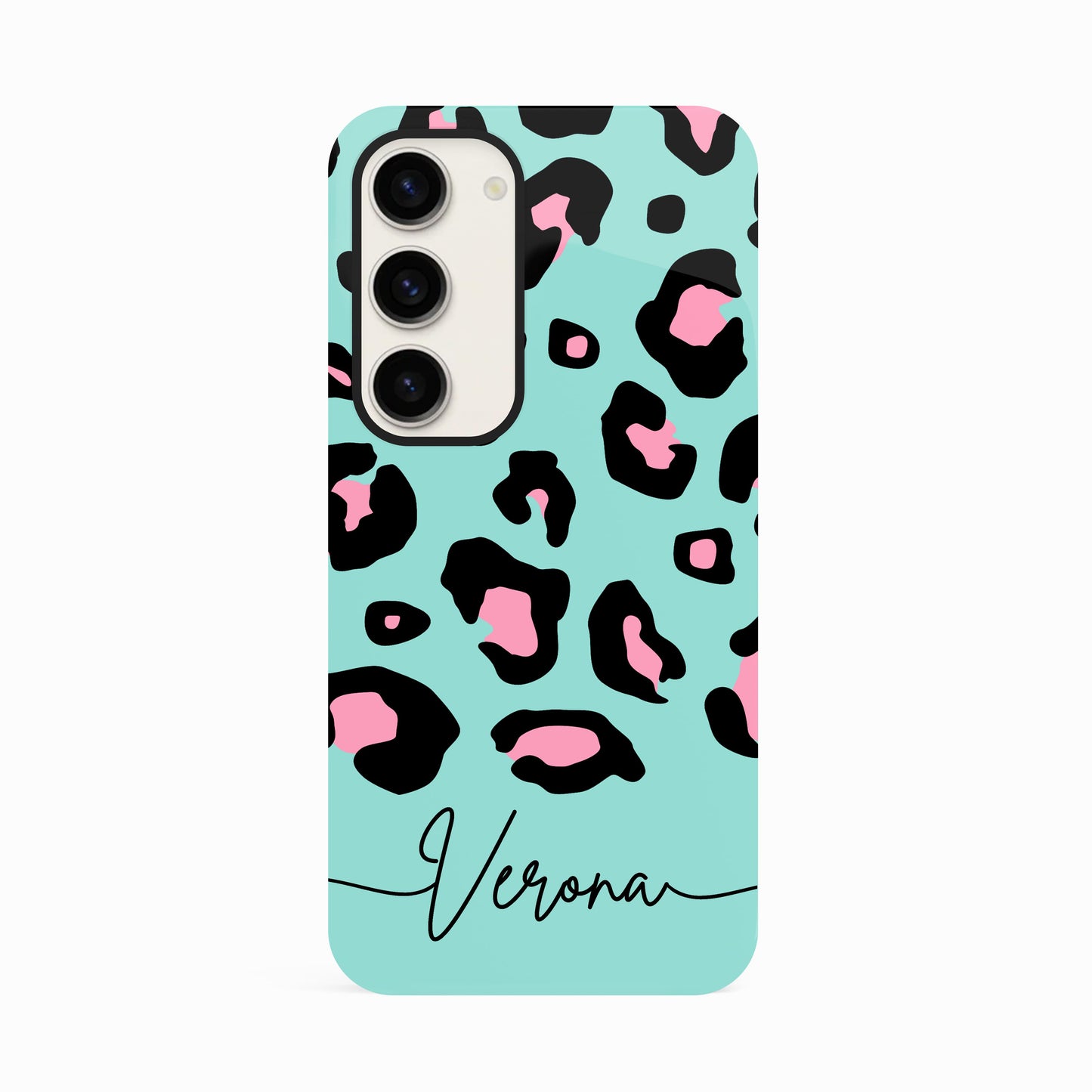 Blue Pink Ice Personalised Leopard Print Case Samsung Galaxy S23 Phone Case