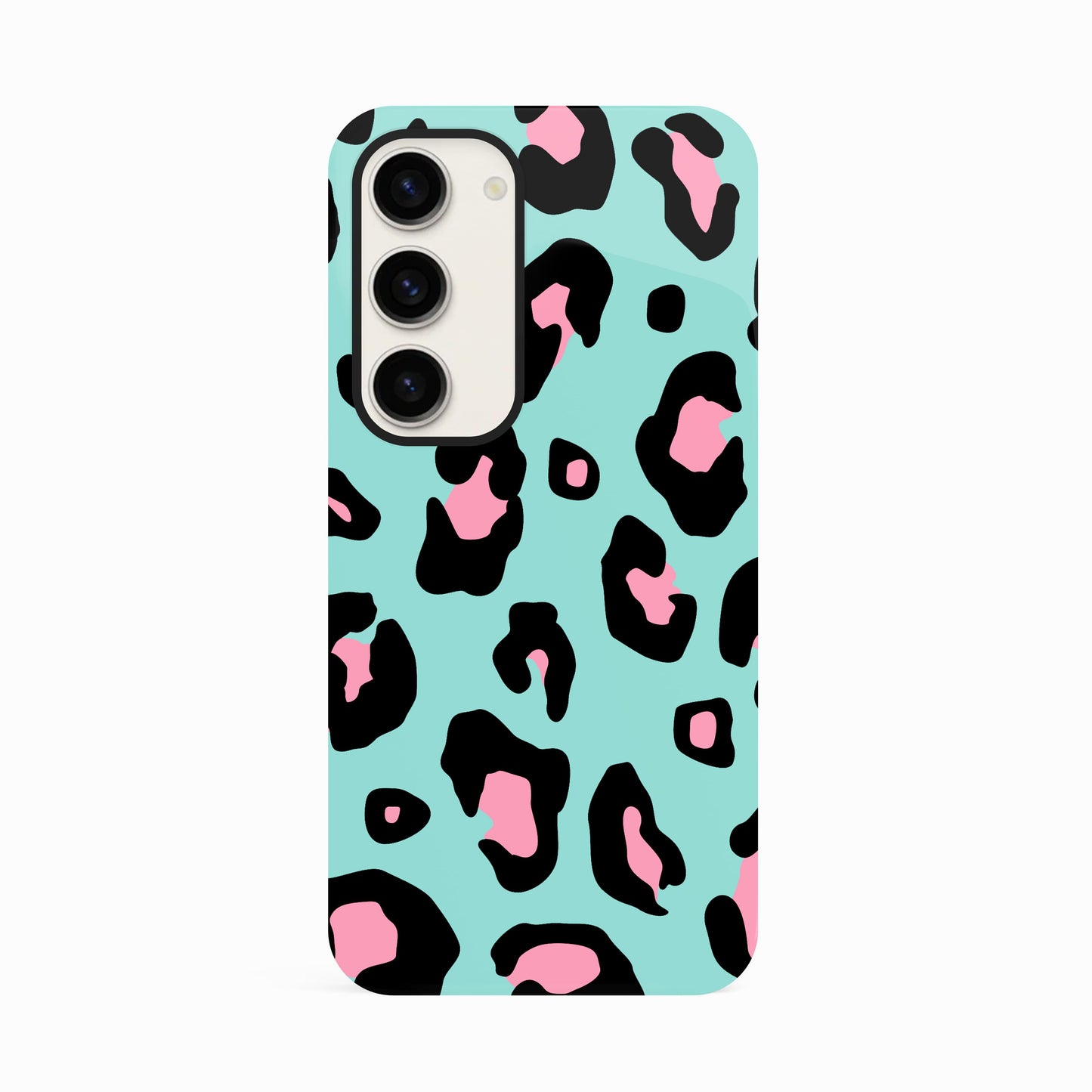 Blue and Pink Ice Leopard Print Case Samsung Galaxy S23 Phone Case