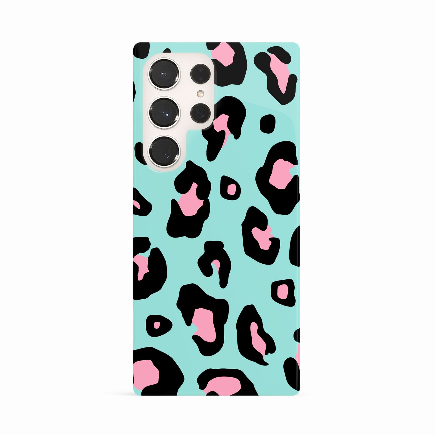 Blue and Pink Ice Leopard Print Case Samsung Galaxy S23 Ultra Phone Case