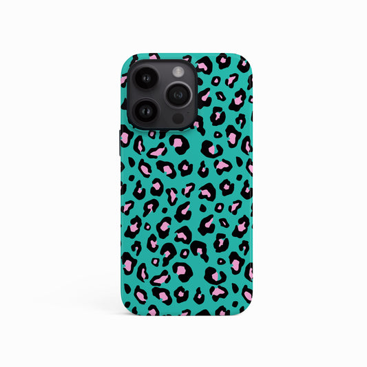 Blue Pink Micro Leopard Print Magsafe Case iPhone 16 Phone Case