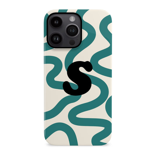 Personalised Abstract Wavy Blue Pattern Case iPhone 14 Phone Case