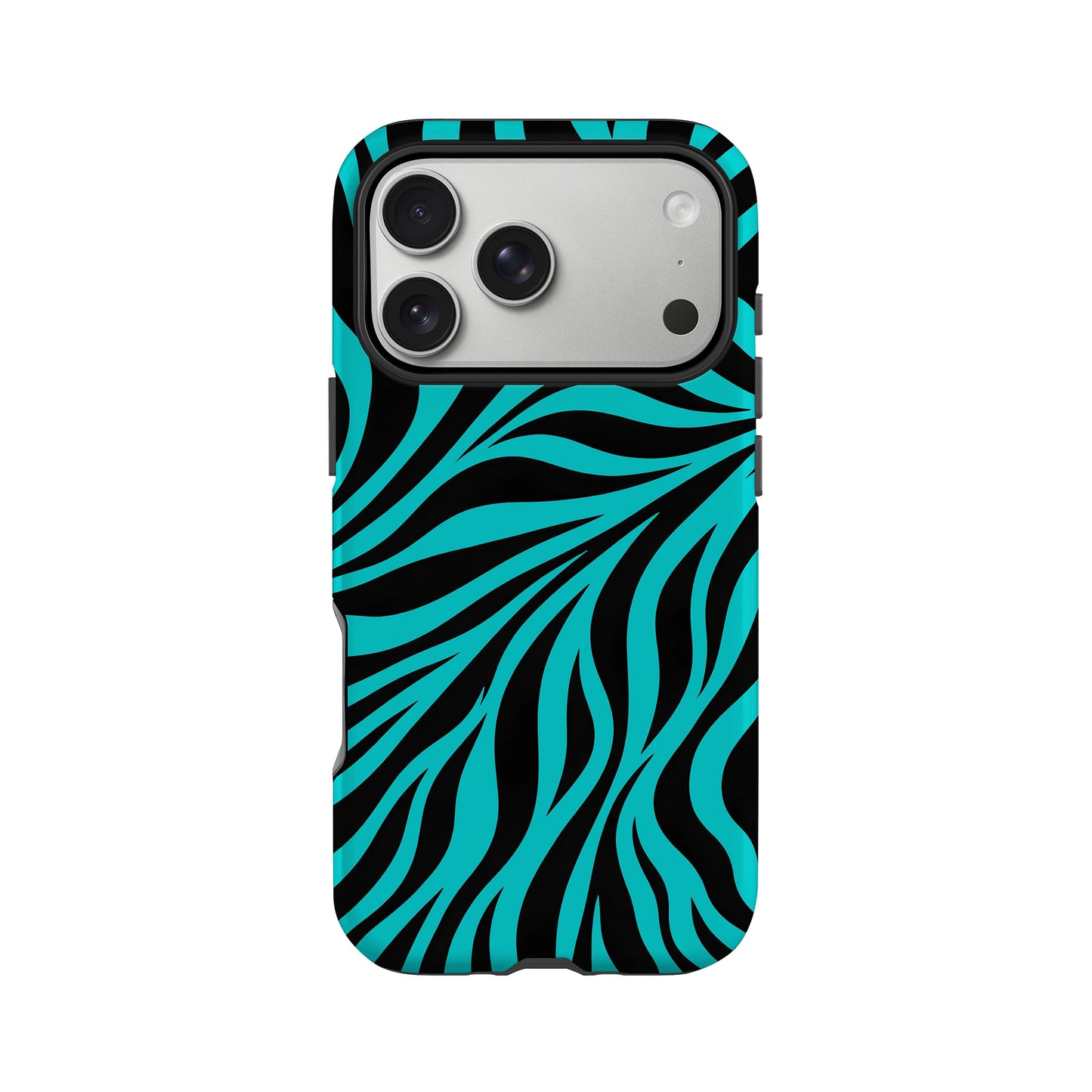 Blue Zebra Print Case iPhone 17 Pro Phone Case
