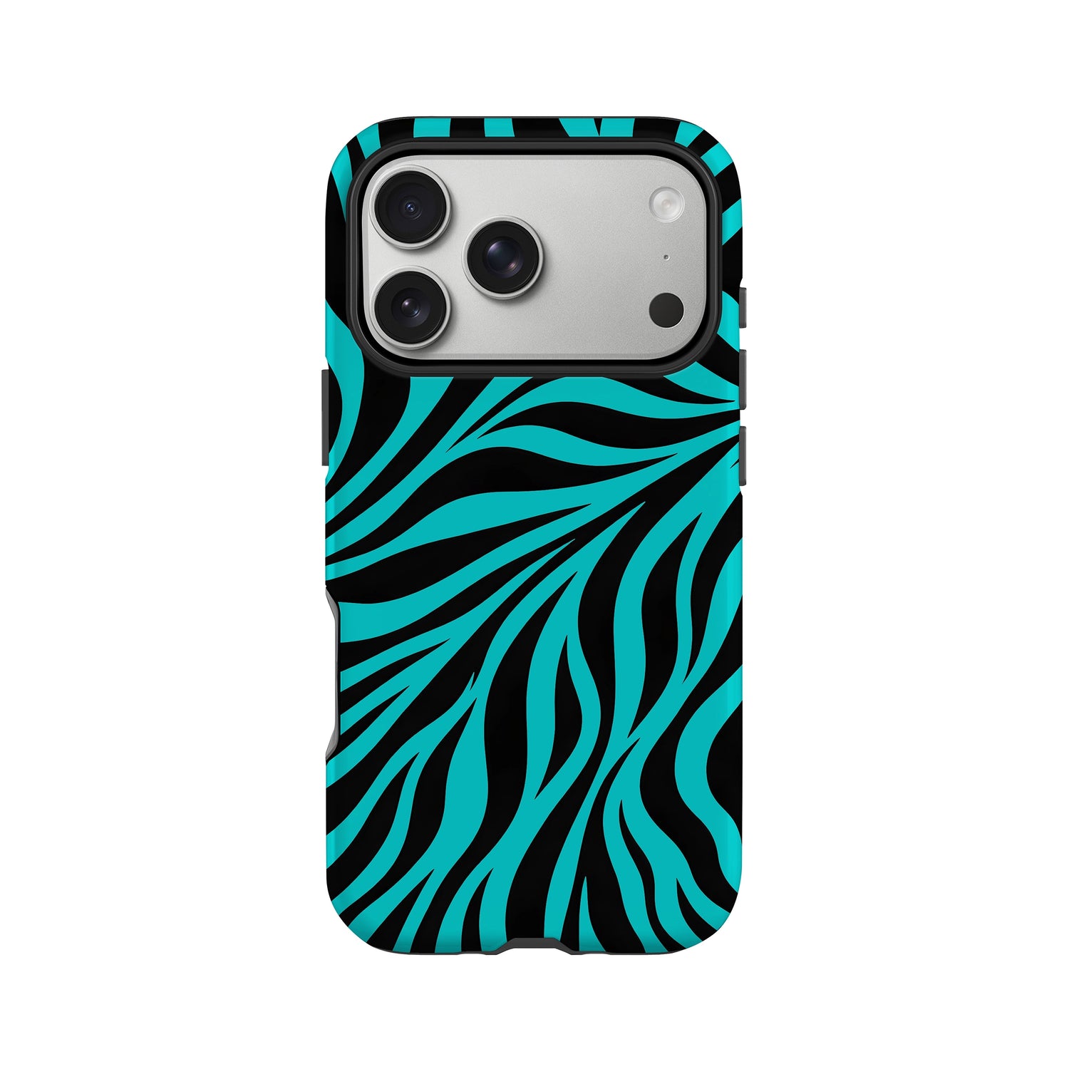 Blue Zebra Print Case iPhone 17 Pro Phone Case
