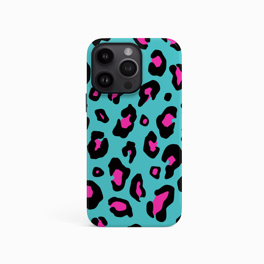 Blue and Pink Leopard Spots Case iPhone 15 Phone Case