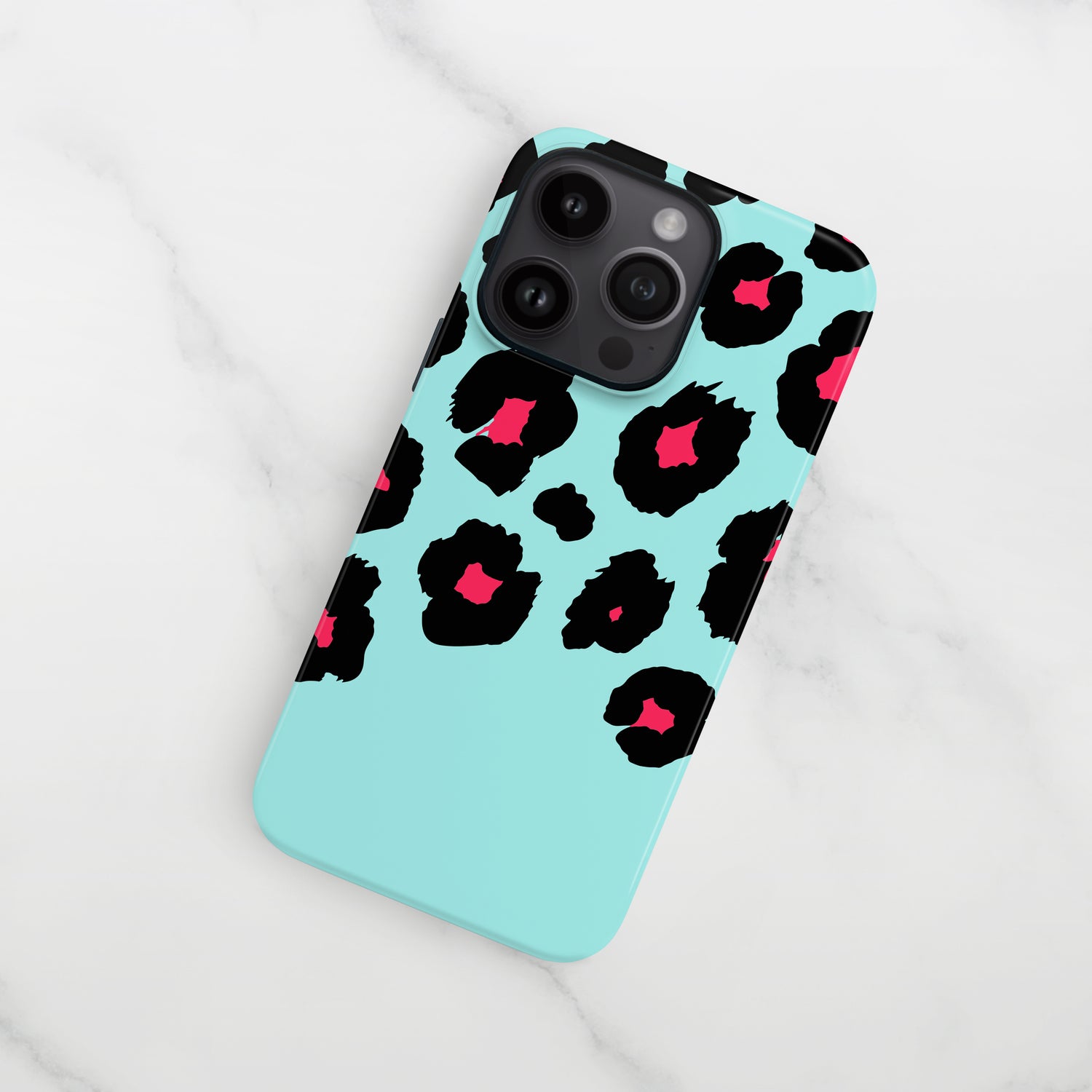 Blue & Red Custom Leopard Print Case Phone Case
