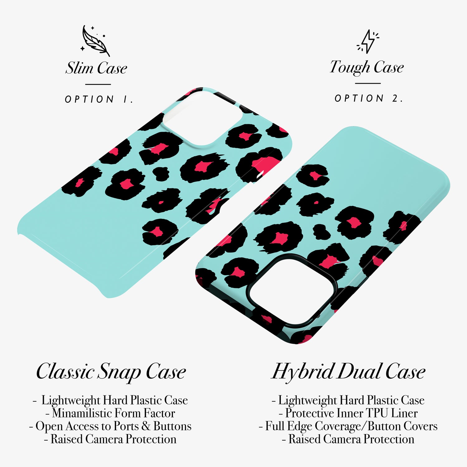 Blue & Red Custom Leopard Print Case Phone Case