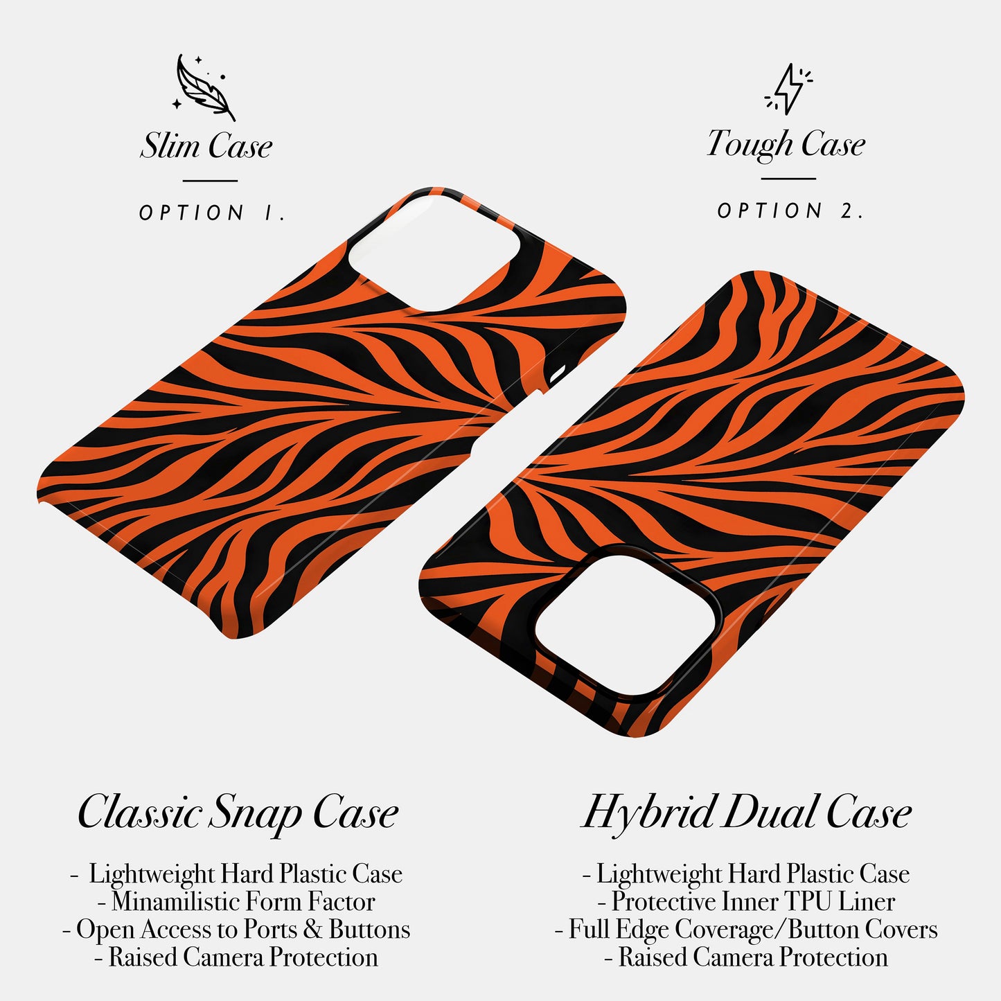 Orange Zebra Print Case Phone Case